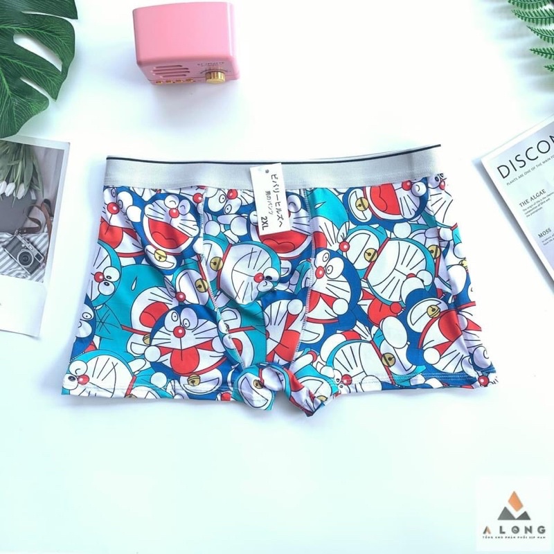 Combo 4 quần sịp in hoạt hình, sịp doremon, quần sịp đùi nam thun lạnh co dãn 4 chiều cho nam