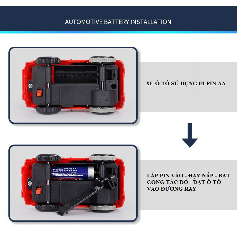 BỘ ĐỒ CHƠI LẮP RÁP MÔ HÌNH ĐƯỜNG RAY Ô TÔ CHẠY