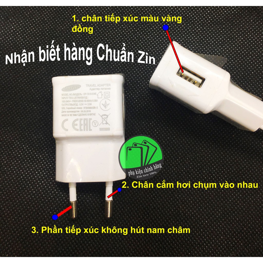 Củ sạc và Cáp Zin máy ( Dashcharging) SAMSUNG 5.3V- 2A dành cho J7 , J7 Prime, A7, A5, J3, J2 - Hàng Chuẩn Zin Xịn