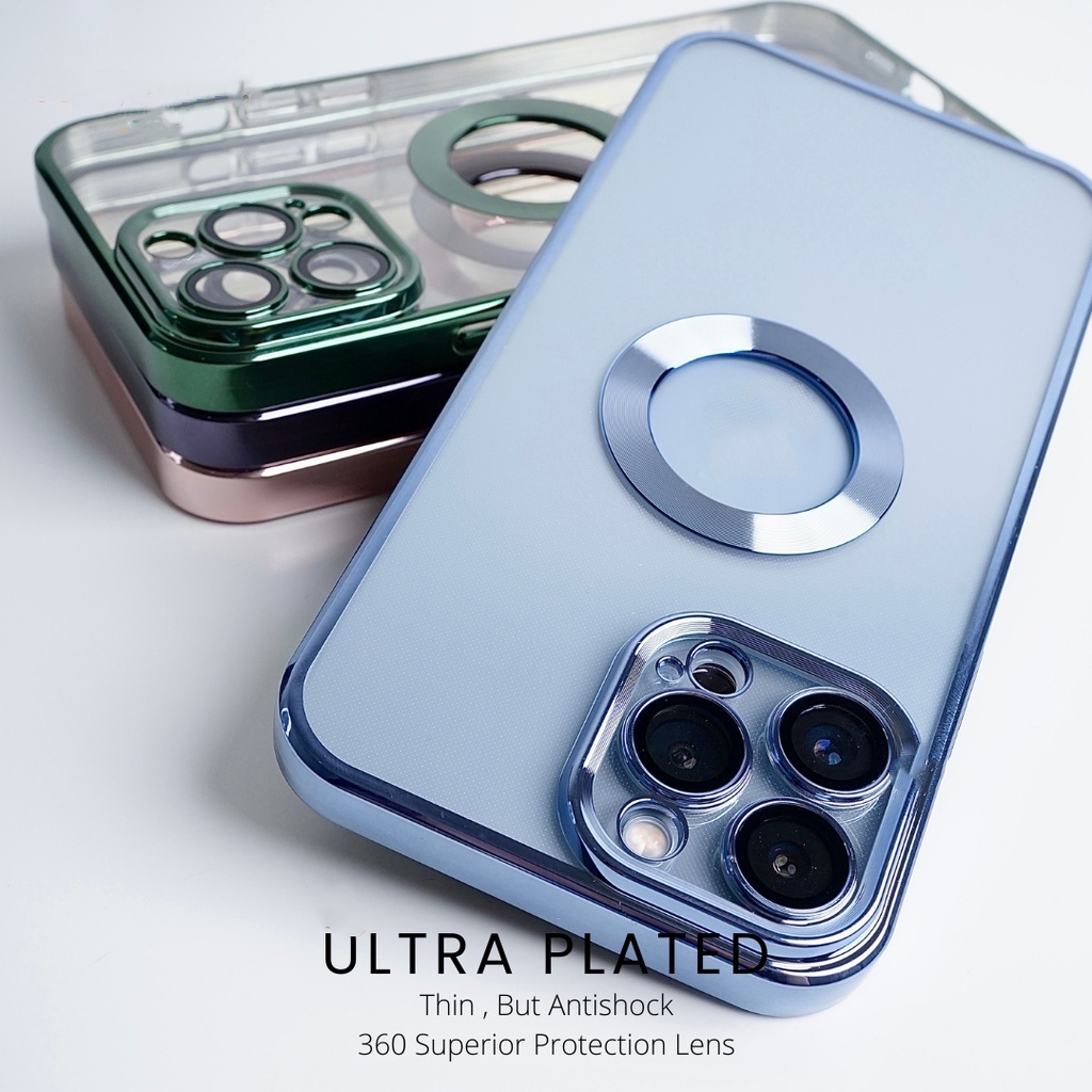 Ốp Điện Thoại Silicon Mềm Trong Suốt Có Vòng Kim Loại Sang Trọng Cho iphone 11 12 13 Pro MAX X XS MAX XR 11PROMAX 12PRO 13PRO