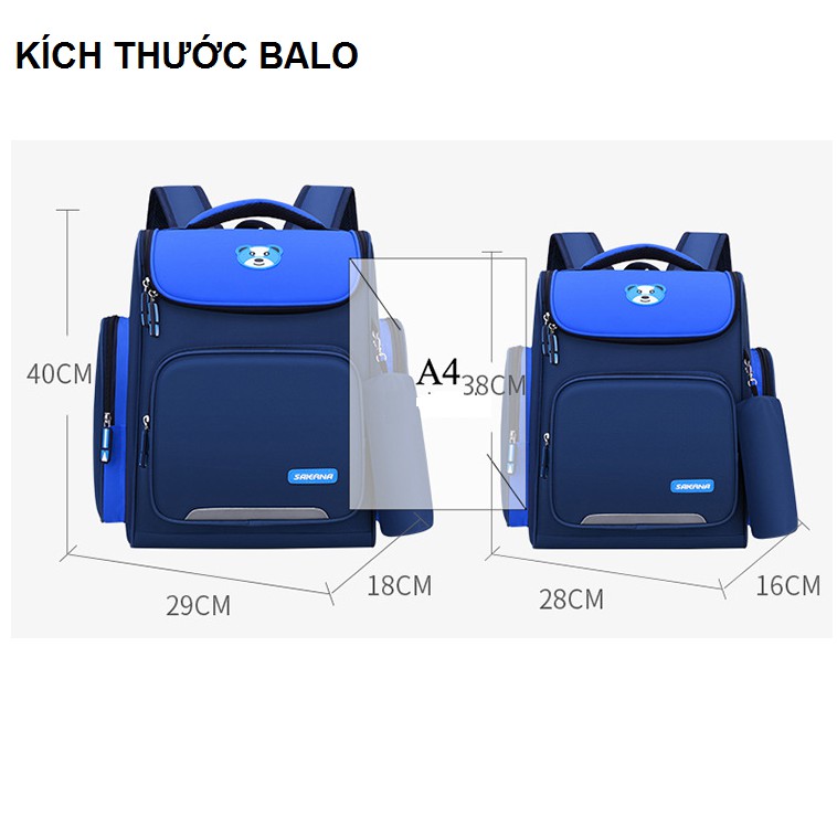 Cặp Balo Học Sinh Cho Bé Gái Bé Trai Có Phản Quang,Chống Thấm SAIERNA