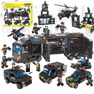 Mô hình xe ô tô cảnh sát 8 trong 1 đồ chơi lắp ghép lego gồm 1095 chi tiết đồ chơi trẻ em