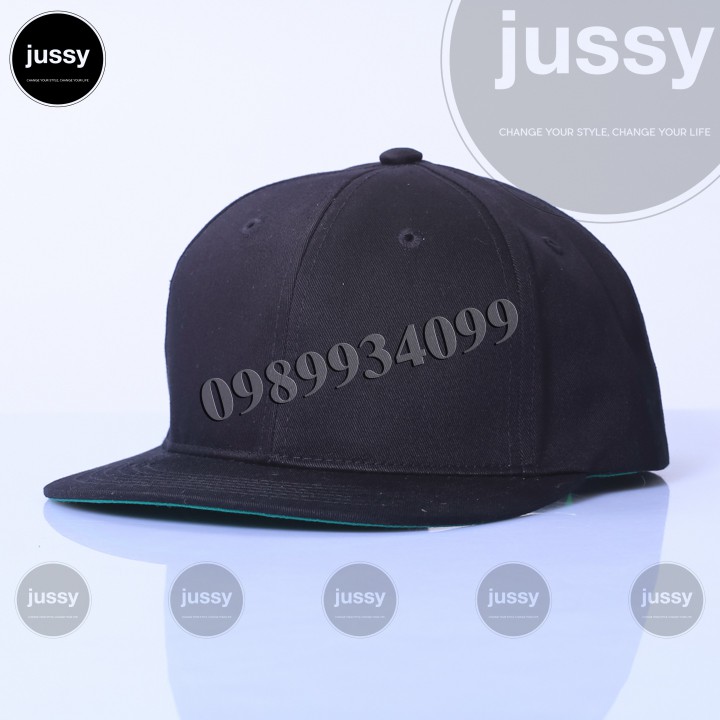 Mũ Lưỡi Trai Nam Nữ Snapback Đen Trơn Cá Tính