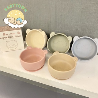 Bát/Chén ăn dặm silicon cho bé hình Gấu có đế hít chống đổ BAR-ROT