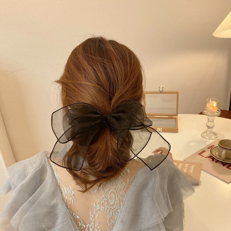 Kẹp Tóc Nơ Lưng Bằng Vải Organza Phong Cách Hàn Quốc Thanh Lịch Dành Cho Nữ