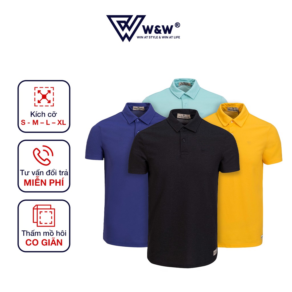 Áo Polo Nam Basic W&W Dáng Regular Fit, Cổ Đức Bẻ, Thoáng Mát, Bền Màu POLO07