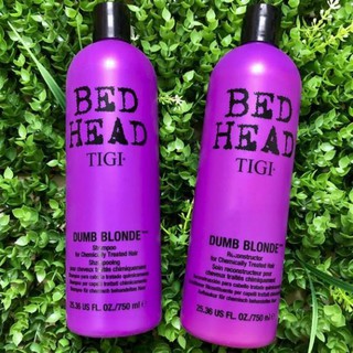 Dầu gội xả cho tóc nhuộm tông lạnh Tigi Bed Head Dumb Blonde (cô gái tóc vàng hoe) 750mlx2