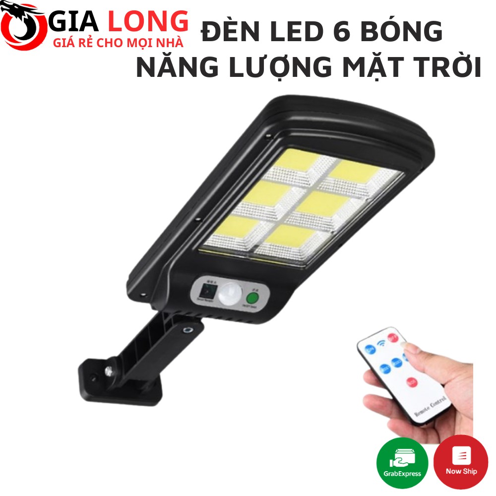 Đèn Năng Lượng Mặt Trời Solar Street Lamp 6 Bóng Led To Cảm Biến Chuyển Động, Kèm Điều Khiển Tắt Bật Từ Xa