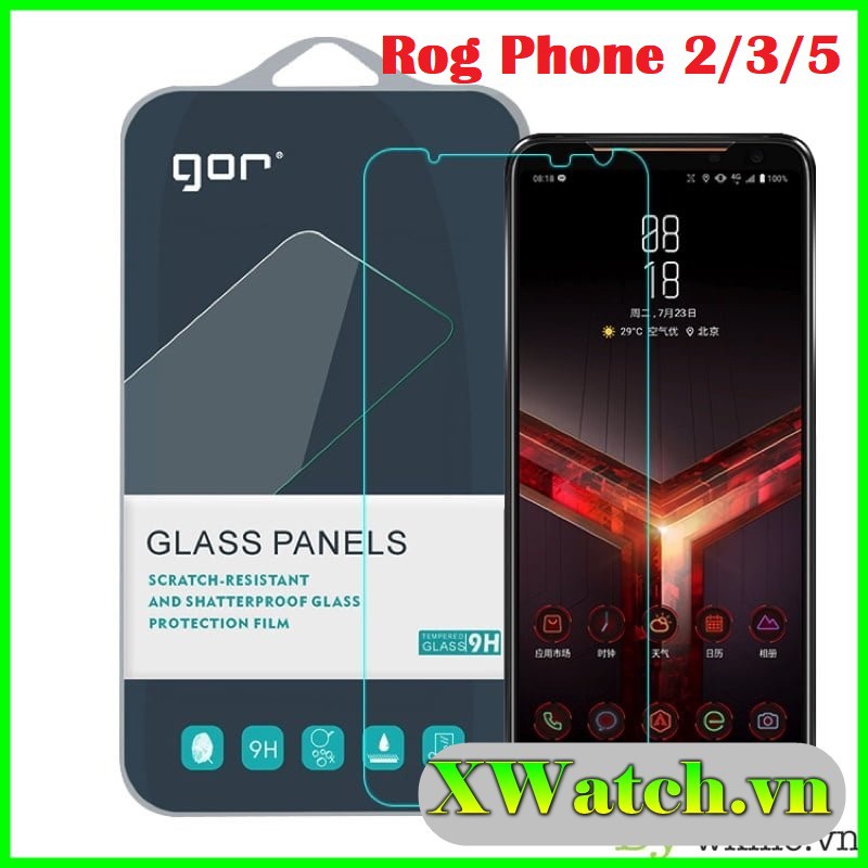 Bộ 2 Kính Cường lực Gor Asus Rog phone 2 / Rog phone 3 / Rog phone 5 trong suốt