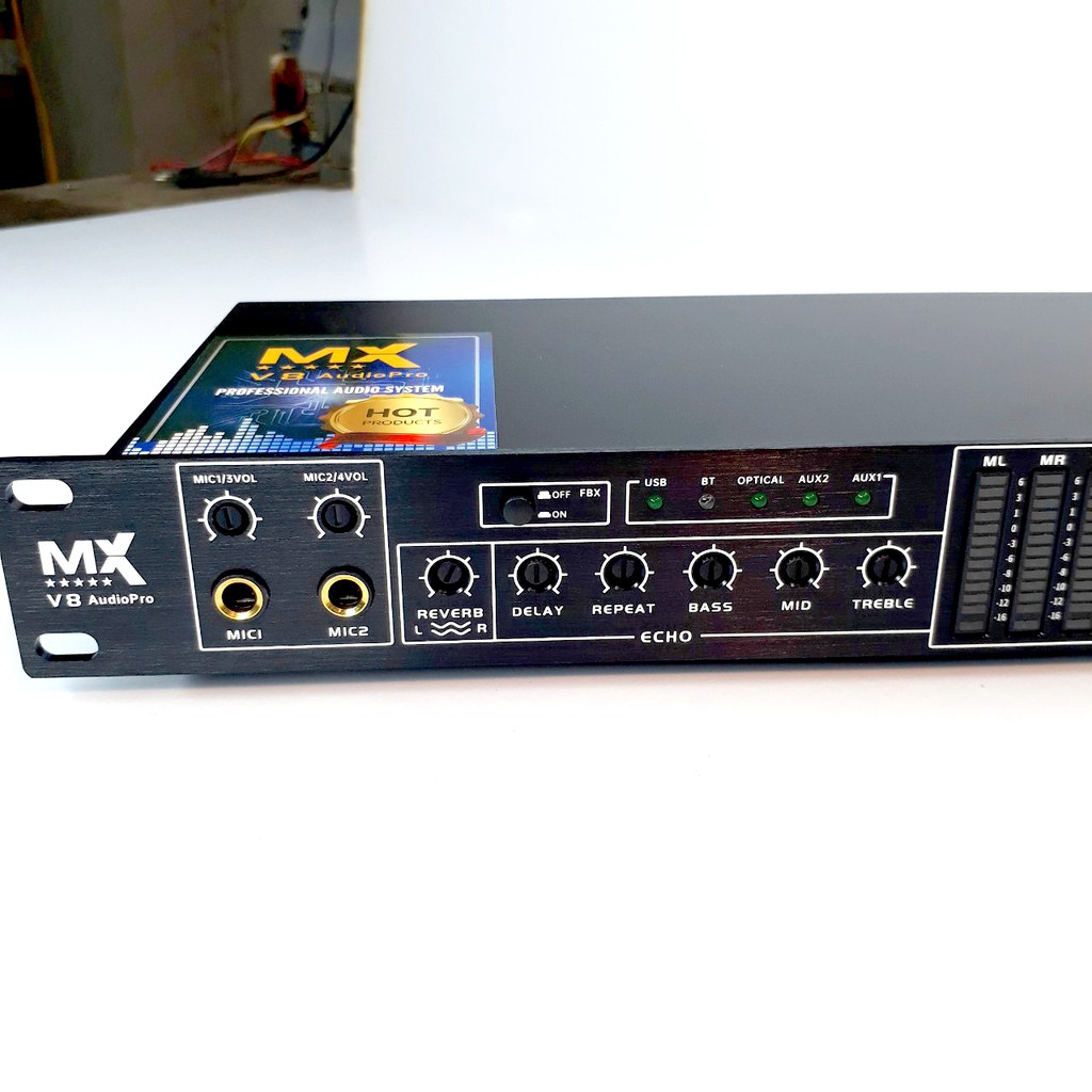 Vang cơ MX V8 Audio Pro Karaoke giá rẻ chống hú bảo hành 2 năm lỗi năm đổi mới