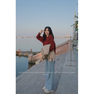 Áo len trơn basic cổ tròn 01