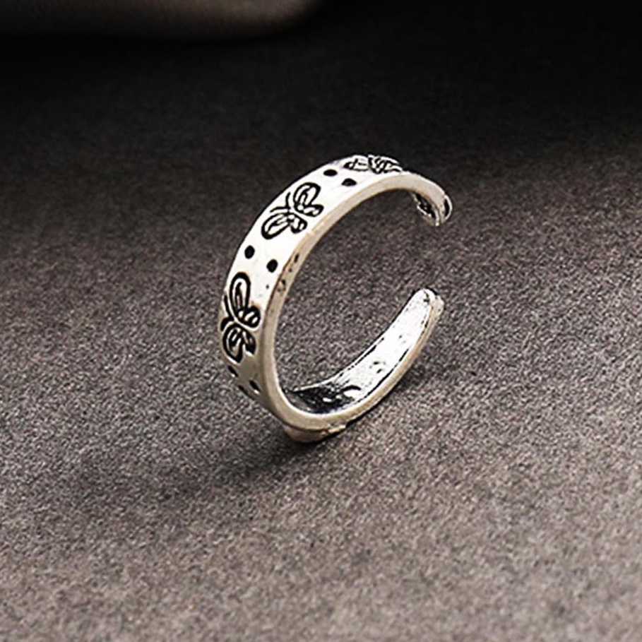 Nhẫn kim loại hình bướm phong cách vintage dành cho nữ