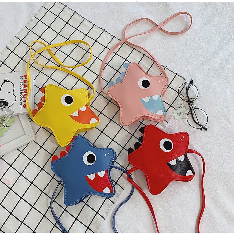 Túi đeo chéo LAKUDO hình NGÔI SAO da PU dễ thương ngộ nghĩnh thời trang cho bé gái TX09