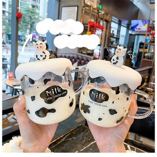 Cốc Nước Bò Sữa Thuỷ Tinh Cute