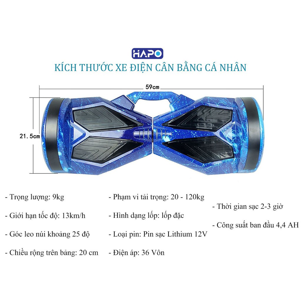 Xe điện cân bằng 8 inch.Xe cân bằng điện 2 bánh cho người lớn bánh 8 inch loa bluetooth đèn phát sáng