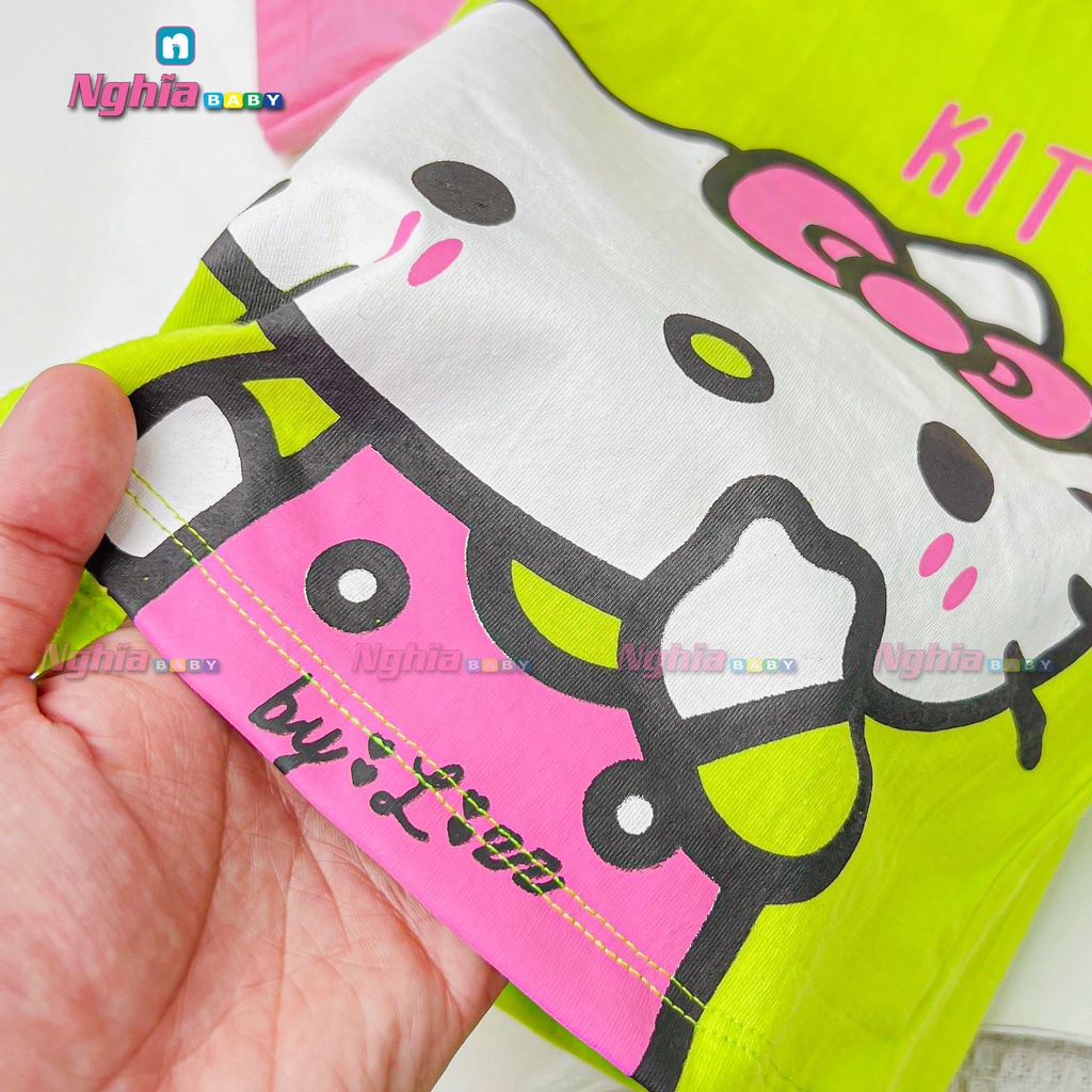 Đồ bộ bé gái thun cotton NGHĨA BABY dành cho bé mặc nhà mùa hè