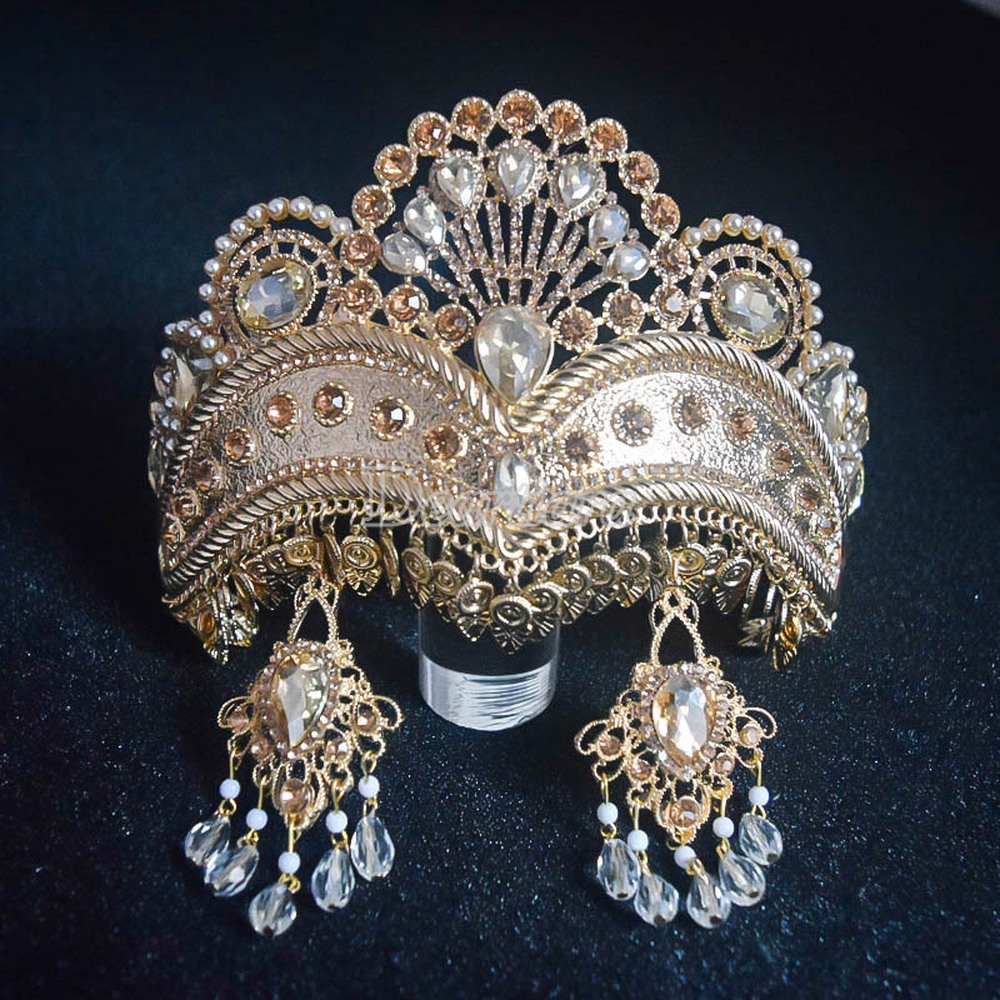 Bộ Dây Chuyền + Bông Tai Hợp Kim Hình Vương Miện Đính Ngọc Trai Thời Trang Cho Nữ