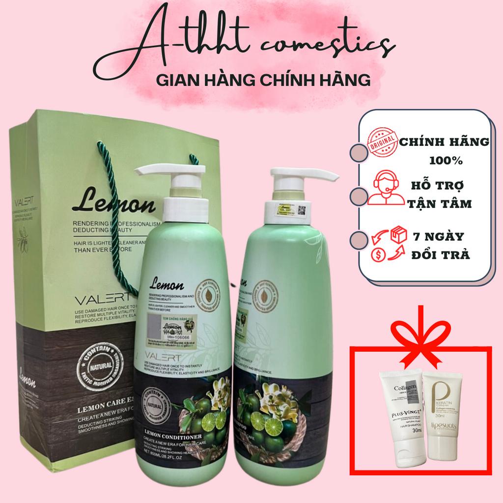 Cặp Dầu Gội Xả LEMON VALERT CHANH & HOA BƯỞI 750Ml. Phục Hồi Hư Tổn,Ngăn Gàu, Nấm, Kích Thích Mọc Tóc Hàng Chính Hãng