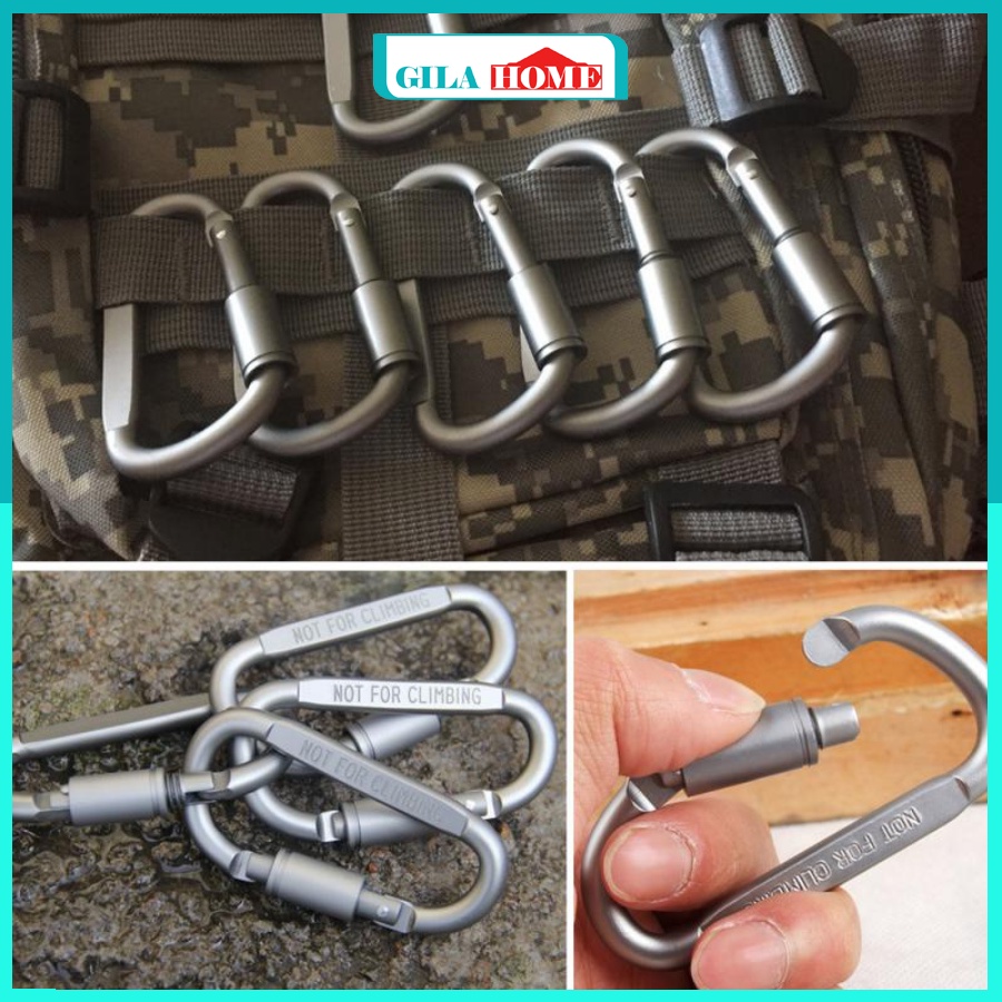 Móc Khoá Xe Đa Năng Carabiner GILA HOME Hợp Kim Nhôm Chắc Chắn Siêu Bền Kích Thước 8.1 x 4.1cm