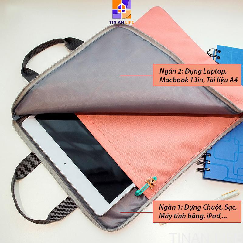 Túi Xách Đựng Laptop, Macbook 13 Inch, Đựng Tài Liệu Học Tập Văn Phòng A4, Đựng iPad