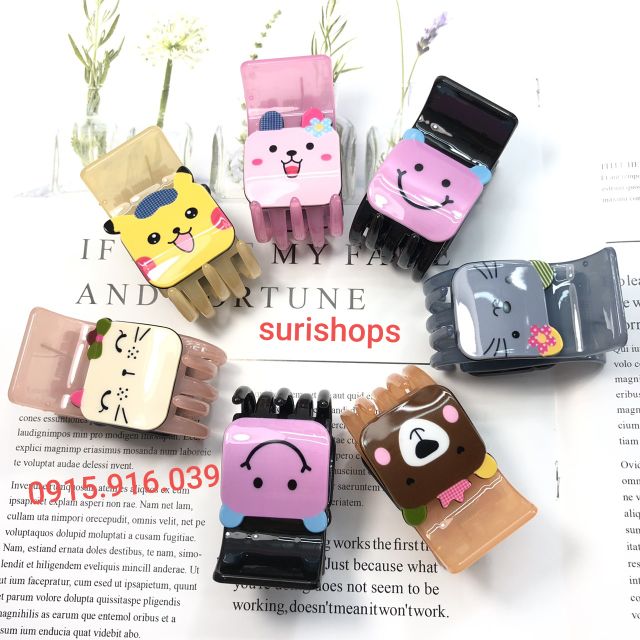 Kẹp tóc hoạt hình dễ thương hình nổi