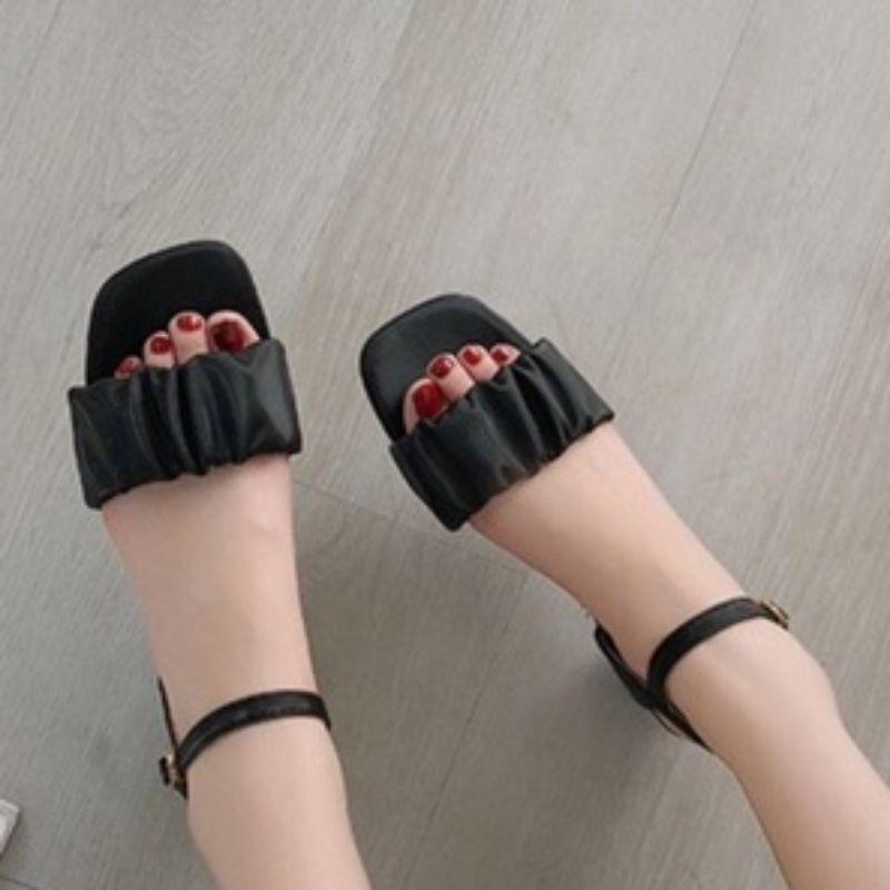 Giày cao gót nữ, sandal đế cao 3-4cm chất da mềm êm chân mã Q41