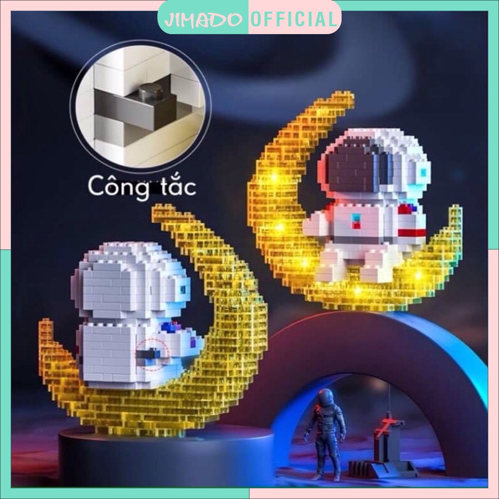 Đồ chơi cho bé lego xếp hình phi hành gia cho bé có thể dùng như đèn ngủ decor cực xinh luôn JIMADO 6288938755