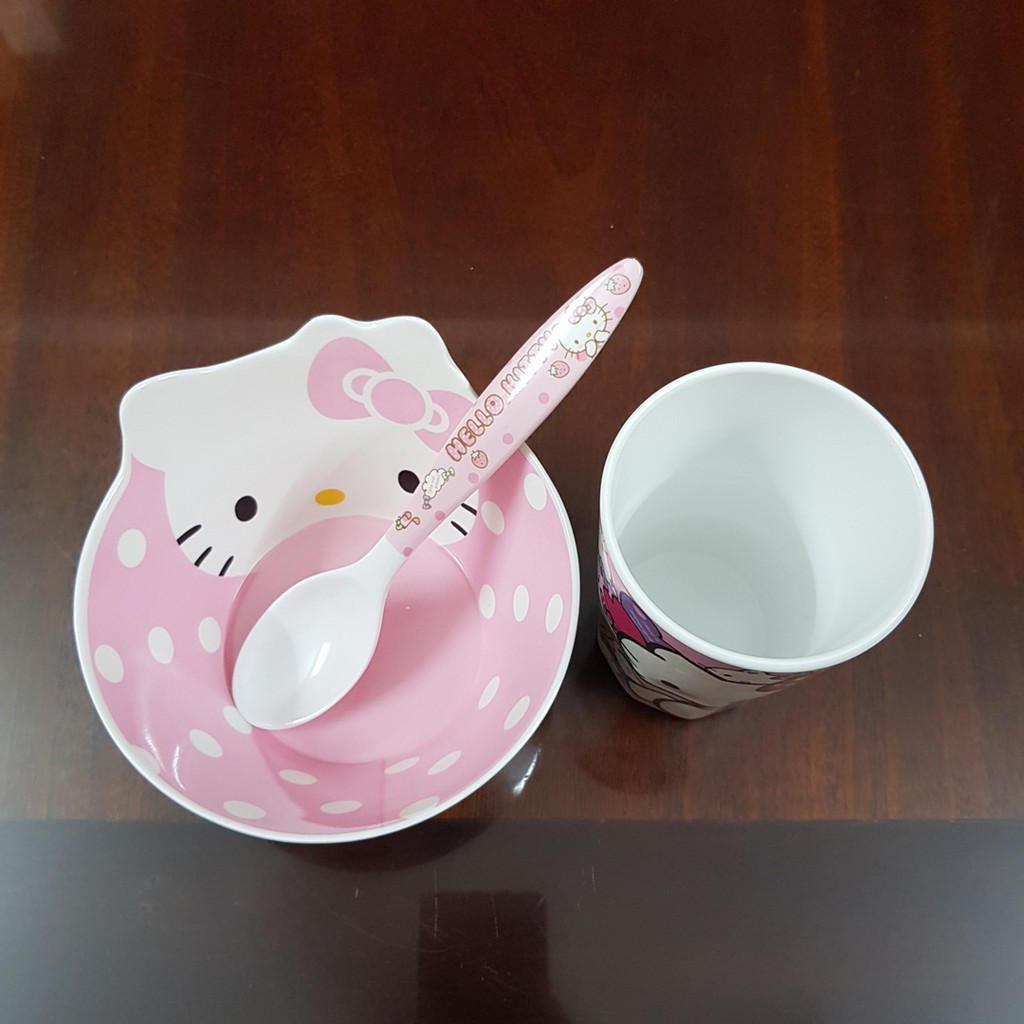 Bộ chén ăn , ly uống nước hoạt hình kitty