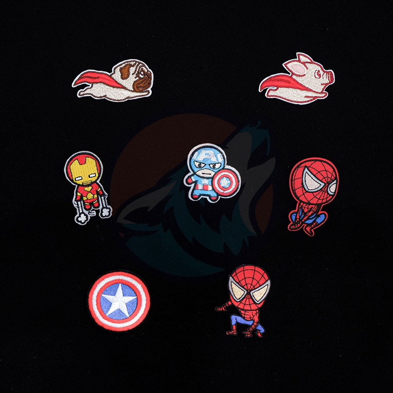 Sticker vải ủi Avengers, Người Nhện, Iron Man, Captain America dùng ủi lên quần áo, mũ nón, phụ kiện
