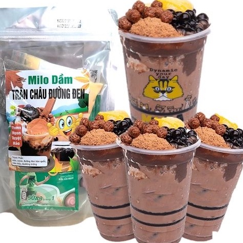 Set Milo Dầm Trân Châu Pudding Siêu Ngon
