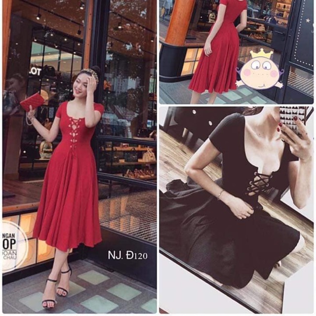 Đầm midi đan ngực bigsize ( đầm c.thuỷ)