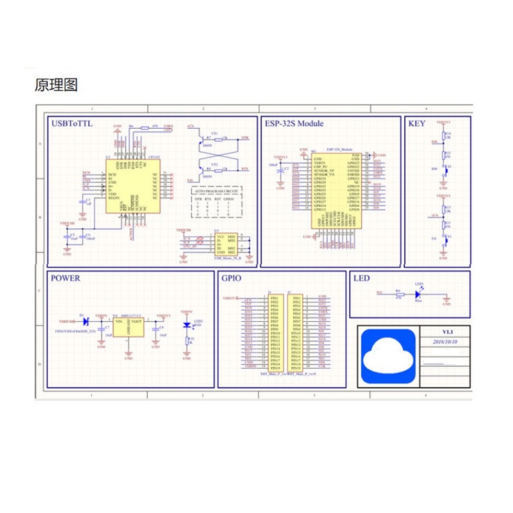 Bảng Mạch Phát Triển Pcbfun ESP-32S wifi Cổng BT wifi CH340C Giao Diện Micro USB 36 GPI0