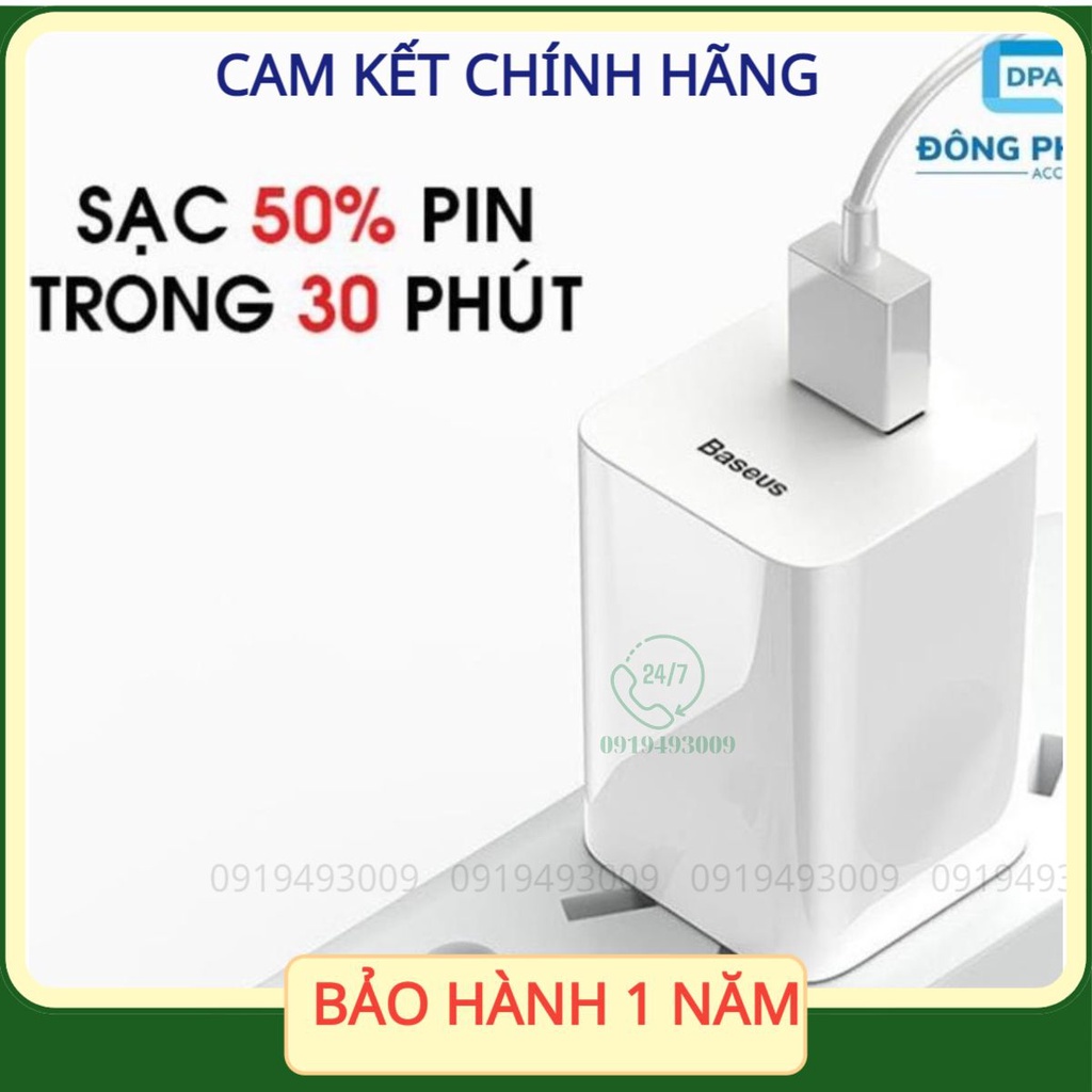 Củ Sạc Nhanh Baseus 24W Quick Charge 3.0 Sạc Nhanh Điện Thoại, iPad BH 1 ĐỔI 1