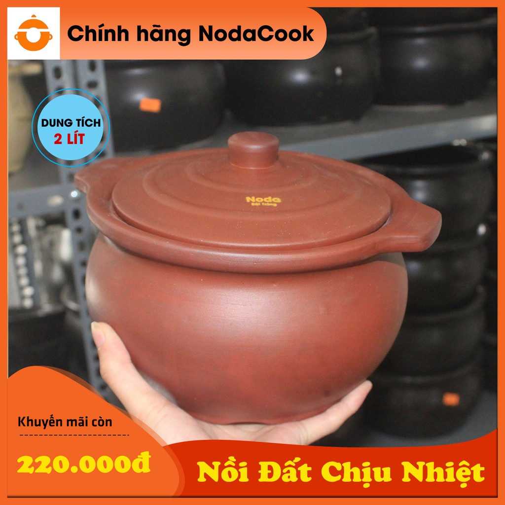 Nồi đất NodaCook 2 - 3 (Lít) năng kháng khuẩn - Kho thịt cá hầm canh