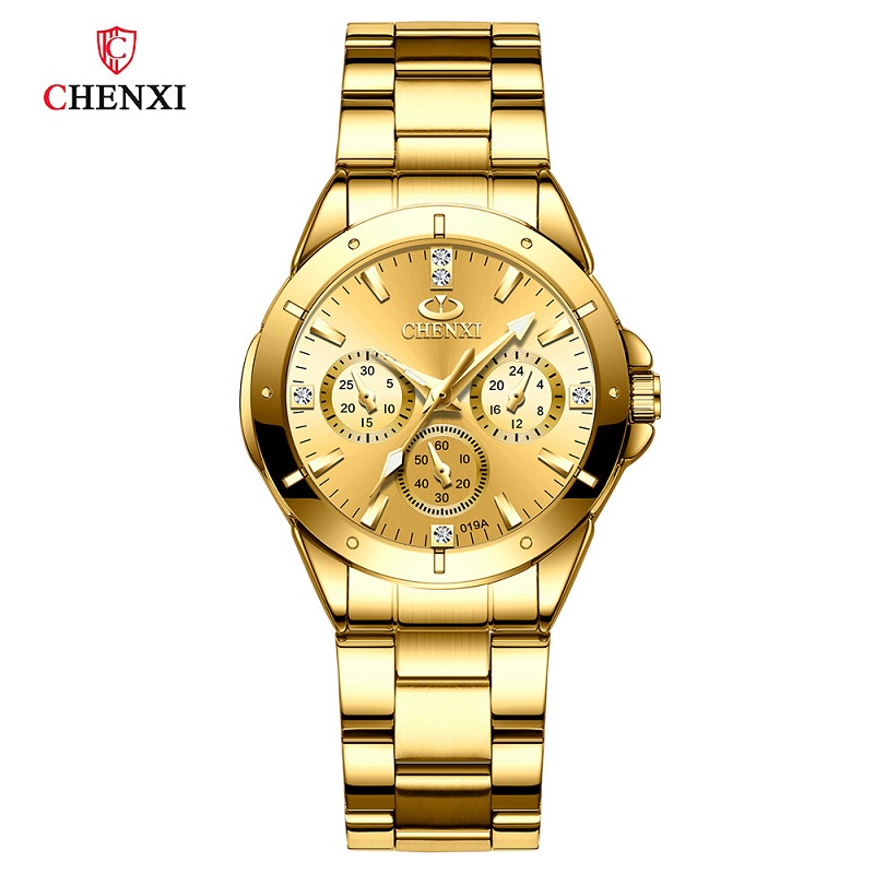 Đồng Hồ Thạch Anh Chexxi Màu Vàng Sang Trọng Cho Nữ