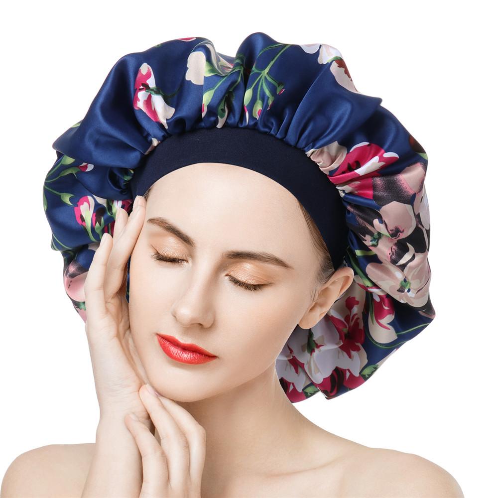 ZAIJIE24 Khăn Turban Vải Satin Bản Rộng Thoải Mái Thời Trang