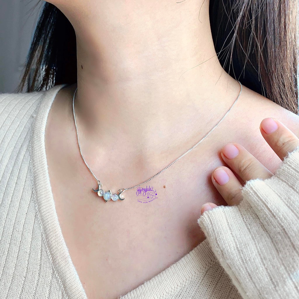 Dây Chuyền Mystic Moon Đá Ánh Trăng Thiên Nhiên May Mắn Không Kị Mệnh SP004328 Gypsy.lala