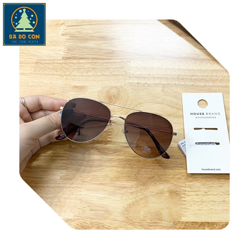 Kính House dáng phi công màu tra tuyệt đẹp, Nam nữ đều đeo đẹp, kính đầy đủ tem mác và bill mua hàng tại web house Balan
