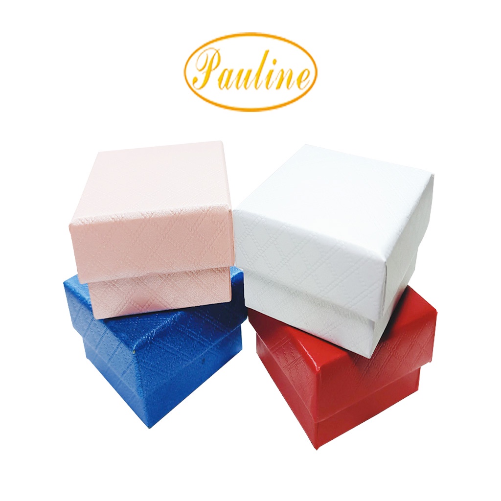Hộp giấy đựng đồ trang sức 5x5x3 H553C caro 4 màu - Pauline's Store