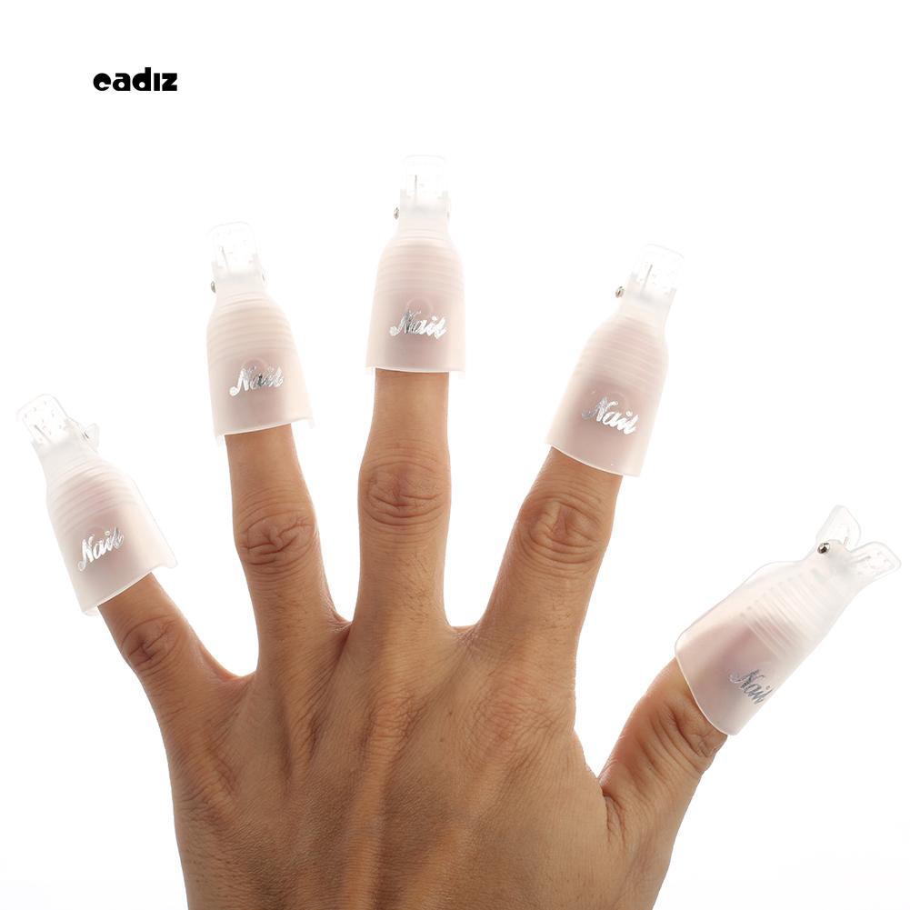 ✮10Pcs Plastic Acrylic Nail Art Soak Off Clip Cap UV Gel Polish Remover Wrap Tool