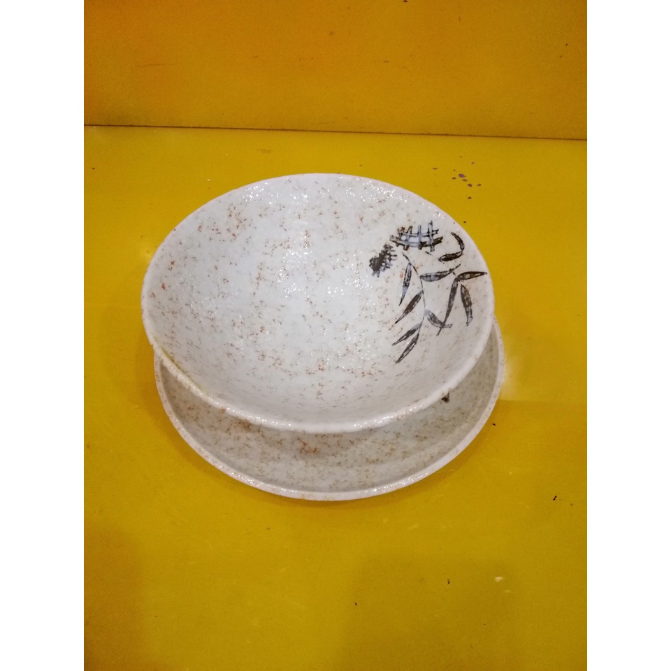 Bộ bát và đĩa sứ nội địa Nhật, bát size 18cm, cao 8cm, đĩa size 22cm (mã 918)