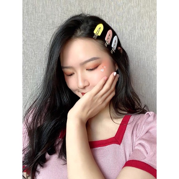 Kẹp nhựa màu sắc cố định tóc 1 cái