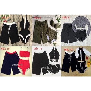 Set bikini nữ và quần nam Đồ đôi đi biển