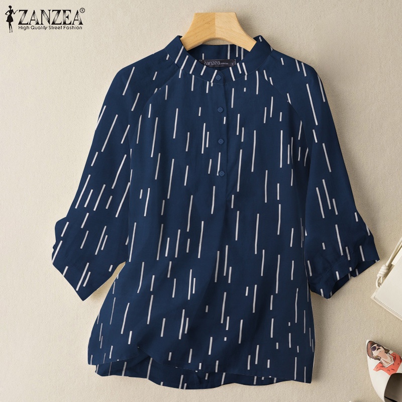 Áo sơ mi Zanzea cổ đứng tay lỡ thời trang dành cho nữ