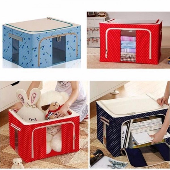 Túi Vải Khung Thép Đựng Quần Áo, Chăn Màn Chống Ẩm Mốc Khung Thép Chắc Chắn Chịu Lực Tốt Có Quai Tay Cầm Tiện Lợi HÀNG H