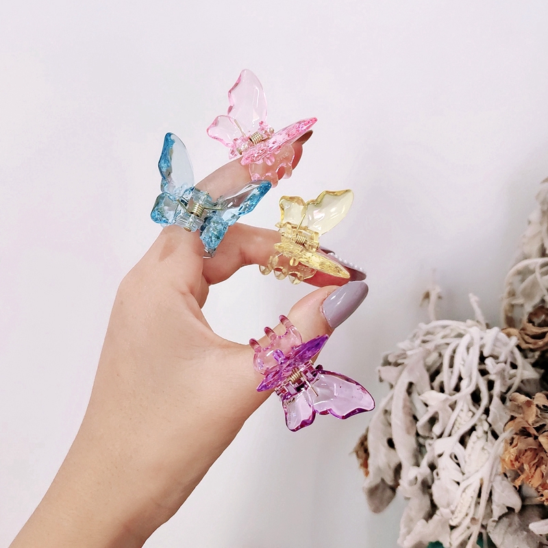 Kẹp tóc acrylic thiết kế hình bướm thời trang Hàn Quốc ngọt ngào cho nữ