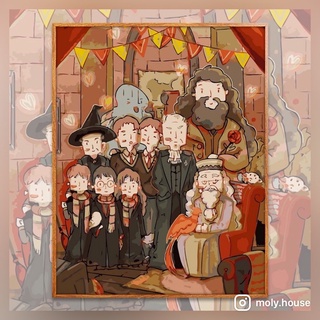 Tranh số hoá tự tô đã căng khung Harry Potter tranh tô màu Moly House