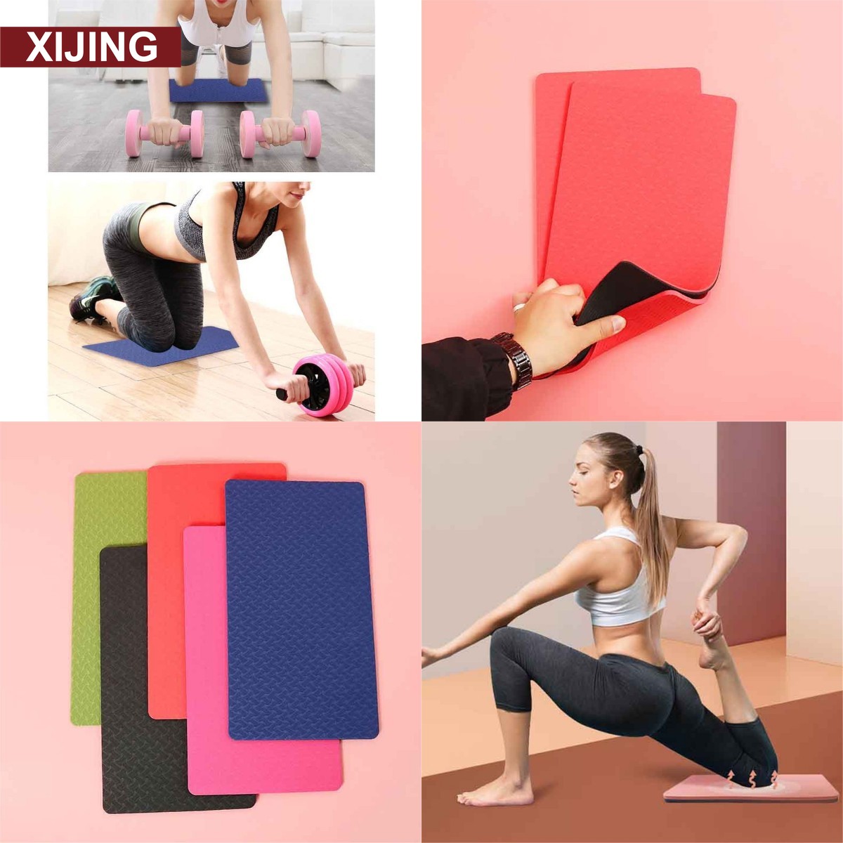 1 Thảm Tập Yoga Mini Tpe Dày Chống Trượt Bảo Vệ Đầu Gối