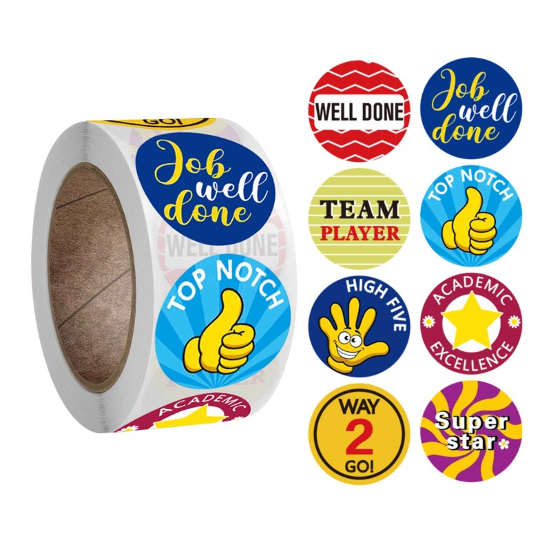 Cuộn 500 Miếng Dán Hoạt Hình Cho Học Sinh