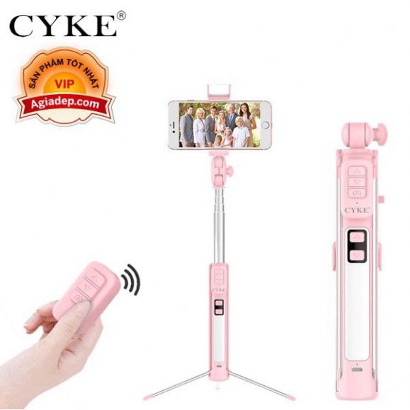 Gậy tự sướng Siêu dài + Có đèn ánh sáng Led hỗ trợ chụp ảnh đẹp, có nút Bluetooth chụp xa - Hàng hiệu cao cấp CYKE CA18 | BigBuy360 - bigbuy360.vn